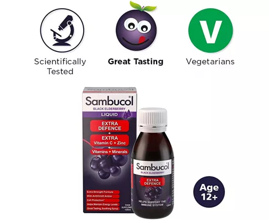 Sambucol Extra Defence Black Elderberry Syrup 120 ml