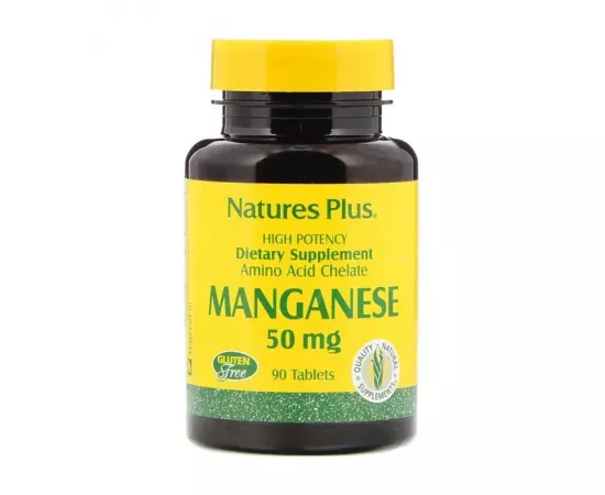 NaturesPlus Manganese Amino Acid Chelate 50 mg Vegetarian Tablets 90's
