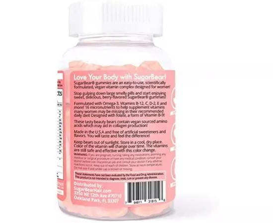 SugarBearHair Women's Vegan MultiVitamin (1 Month Supply) 60's