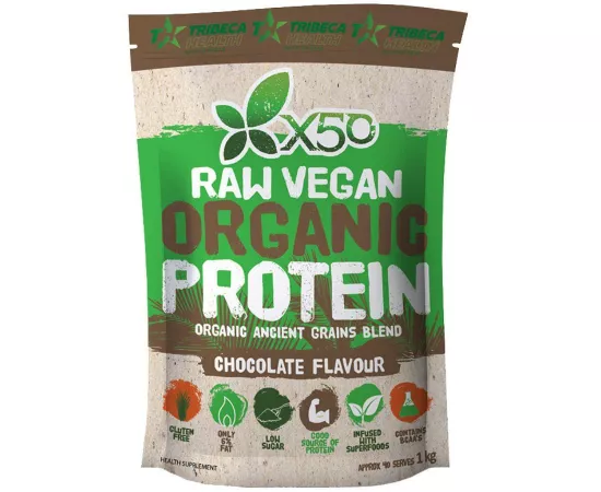 X50 Raw Vegan Organic Protien Chocolate Flavour 1 kg