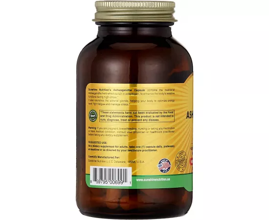 Sunshine Nutrition Ashwagandha 500 mg Veg Capsules 100's