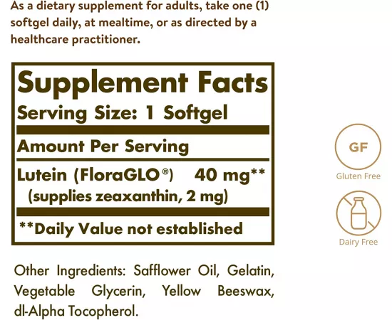 Solgar Lutein 40 mg 30 Softgels