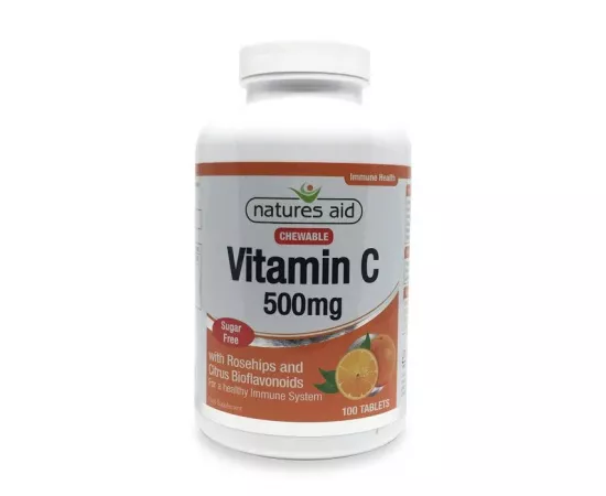 Natures Aid Vitamin C 500mg Chewable Sugar Free Tablets 100's