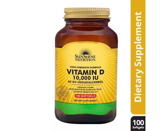 Sunshine Nutrition Vitamin D 10000 IU Softgels 100's