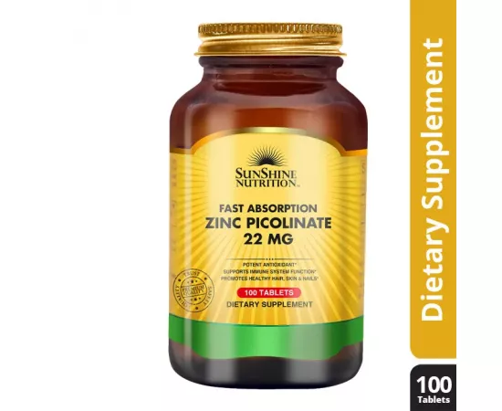 Sunshine Nutrition Zinc Picolinate 22 mg Tablet 100's