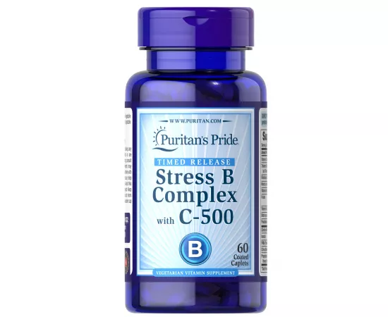 Puritan's Pride Stress Vitamin B-Complex with Vitamin C 500 Timed Release Caplets 60's