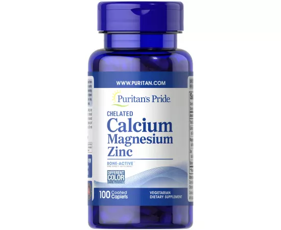Puritan's Pride Chelated Calcium Magnesium Zinc Caplets 100's