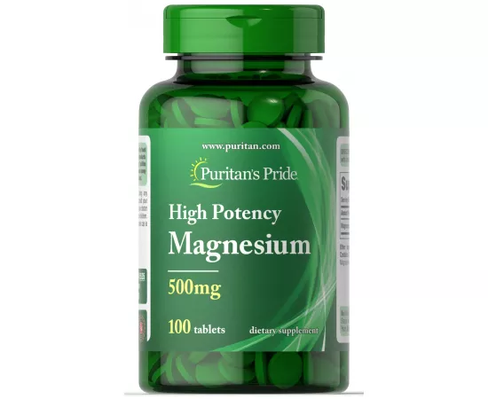 تابلت الماغنيسيوم عالي الفعالية بتركيز 500 مللي جرام للعضلات من بوريتانز برايد 100 