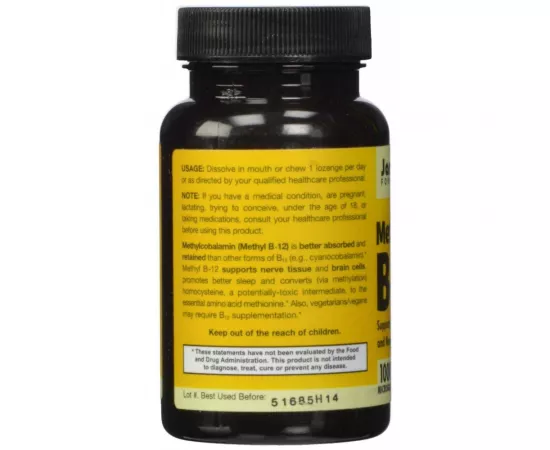 Jarrow Formulas Methyl B12 1000 MCG Lemon Flavour x 100 Lozenges