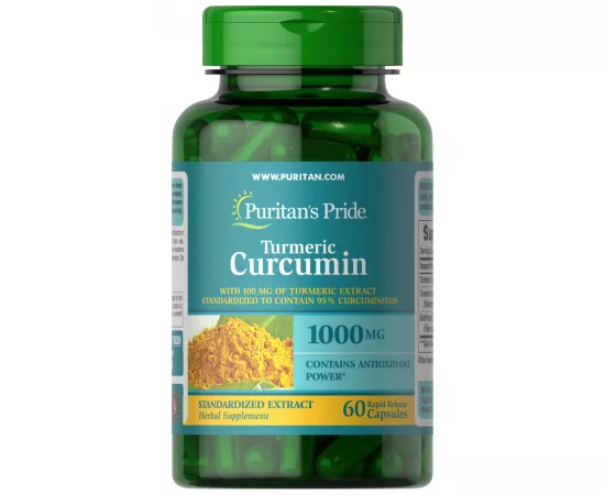 Puritan's Pride Turmeric Curcumin 1000 mg with Bioperine 5 mg Capsules 60's