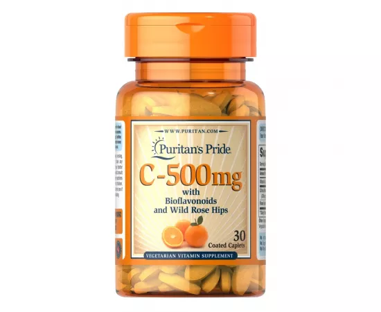 Puritan's Pride Vitamin C with Bioflavonoids & Rose Hips 500 mg Caplets 30's