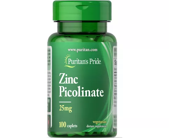 Puritan's Pride Zinc Picolinate 25 mg Caplets 100's