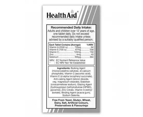 HealthAid Selenium Plus (A, C, E & Zinc) Tablets 60's