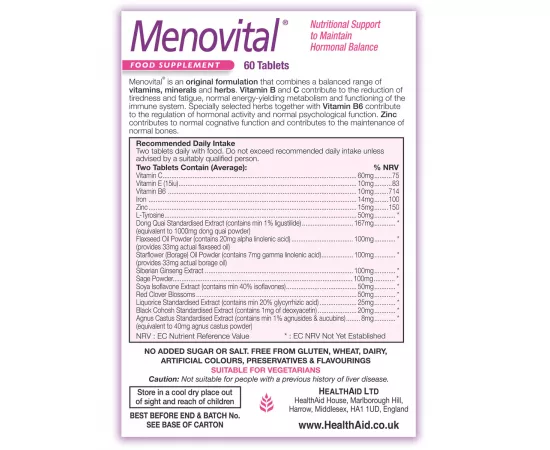 HealthAid Menovital Tablets 60's