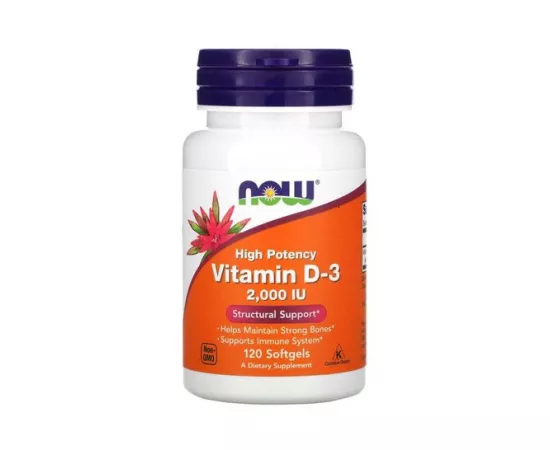 Now Foods High Potency Vitamin D-3, 2,000 iu - 120 Softgels