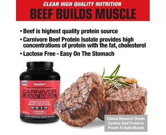 MuscleMeds Carnivor Lean Meal Vanilla Cream Flavour Protein Powder 4.21 lbs