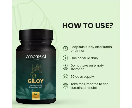 Ambrosial Giloy Vegetable Capsules 500 mg 60's
