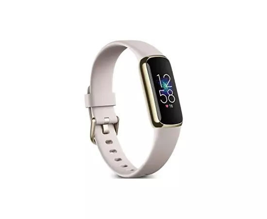 Fitbit Luxe Fitness And Wellness Lunar White And Soft Gold Color Tracker