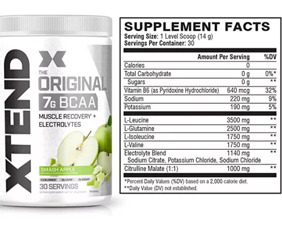 الBCAA الأصلي بنكهة سماش التفاح من إكستيند 30 حصة 420 جرام