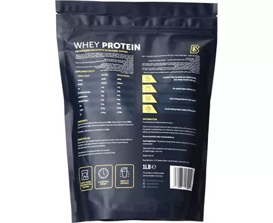 واي بروتين - بنكهة وايب الفانيليا - من بازيكس 5 رطل,454 جرام