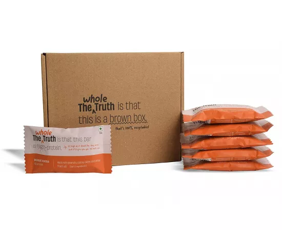 The Whole Truth Protein Bar Peanut Cocoa Pack of 12 x 52g All Natural Ingredients
