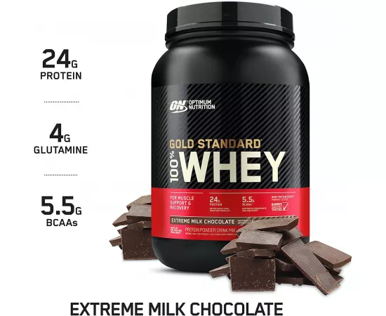 Optimum Nutrition Gold Standard 100% Whey Protein Powder, Extreme Milk Chocolate 907 g