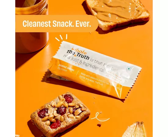 The Whole Truth Protein Bar Peanut Butter Pack of 12 x 52g each All Natural Ingredients