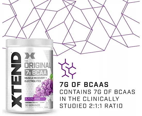 XTEND Original BCAA Powder Glacial Grape BCAAs 30 Servings 405g