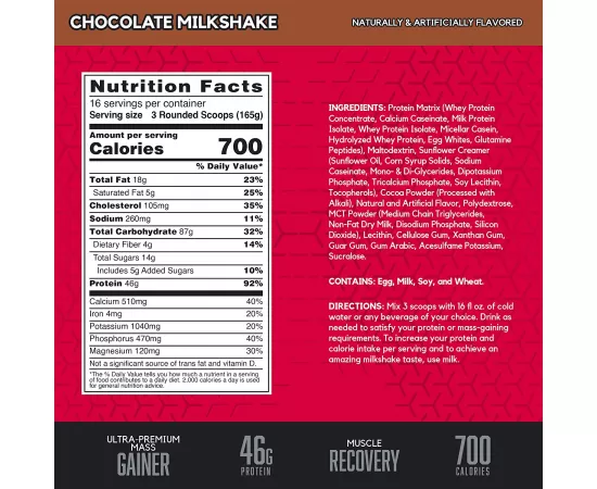 BSN True Mass Chocolate Milkshake Flavor 5.82 lbs (2.64 Kg)