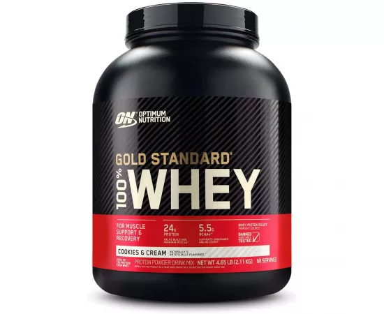 Optimum Nutrition Gold Standard 100% Whey Protein Cookies and Cream 4.65 lb (2.11 kg)
