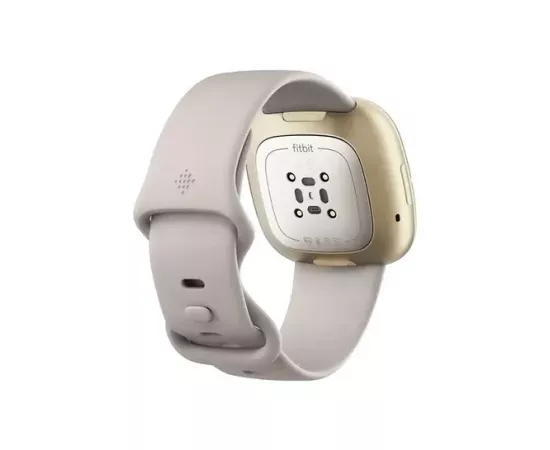 Fitbit Sense Advanced Stainless Steel Lunar White And Soft Gold Color Fitness Tracker