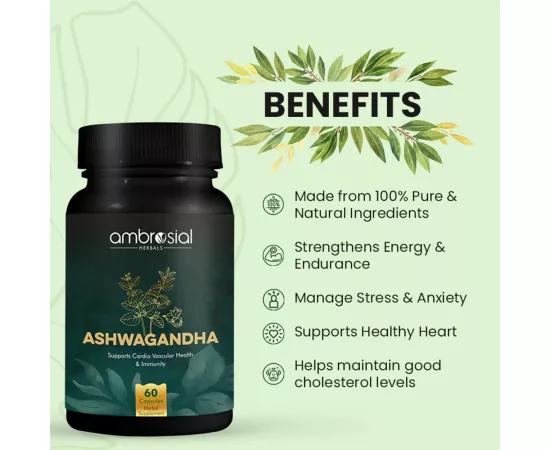 Ambrosial Ashwagandha 500 mg Capsules 60's