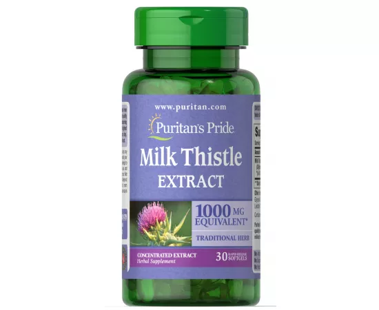 Puritan's Pride Milk Thistle 4:1 Extract 1000 mg Softgels 90's