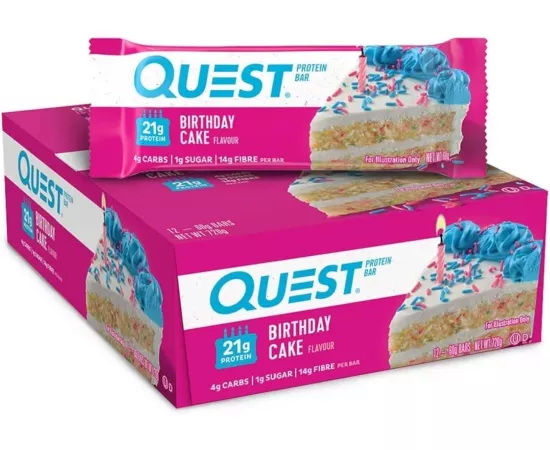 Quest Nutrition Protein Bar Birthday Cake Pack of 12