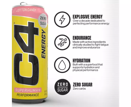 Cellucor Carbonated Zero Sugar Energy Drink Cotton Candy