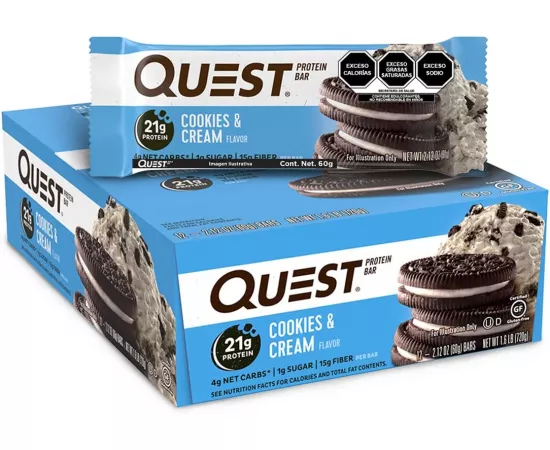 Quest Nutrition Bars Cookies and Cream Pack of 12