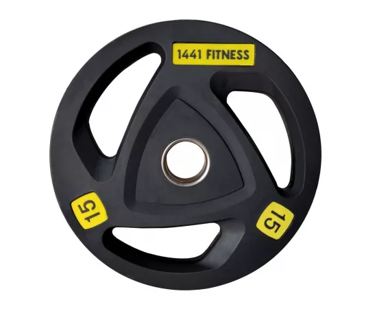1441 Fitness Black Tri Grip PU Olympic Plates 15 kg
