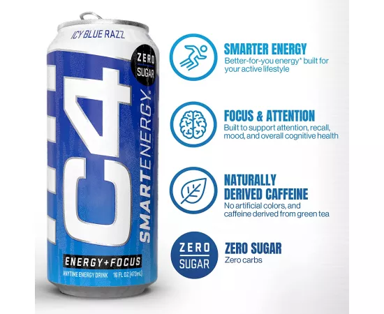 Cellucor C4 Smart Energy Drink  Icy Blue Razz