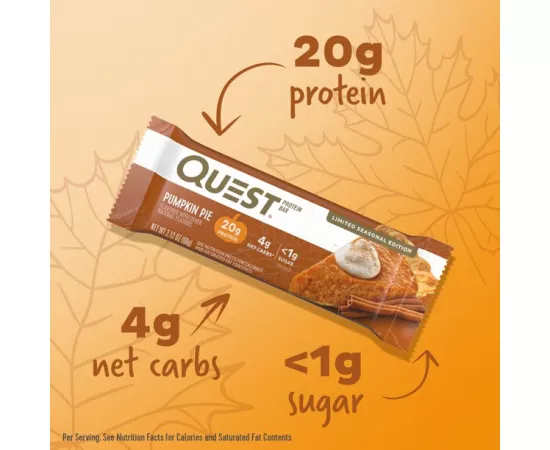 Quest Nutrition Protein Bars Pumpkin Pie Pack of 12