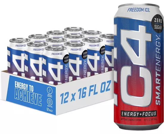 C4 Smart Energy Drink Freedom Ice 16 Oz - 12 Pack
