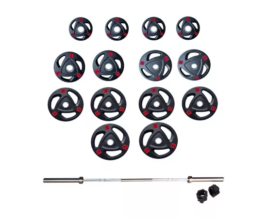 7 Ft Olympic Barbell with Plates Set | 160 kg