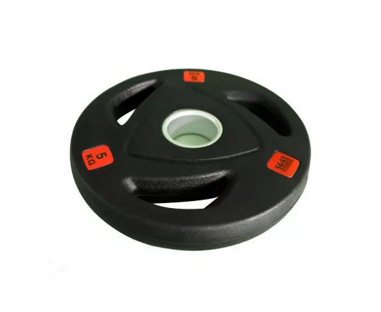 1441 Fitness Black Red Tri-Grip Olympic Rubber Plates 5 Kg