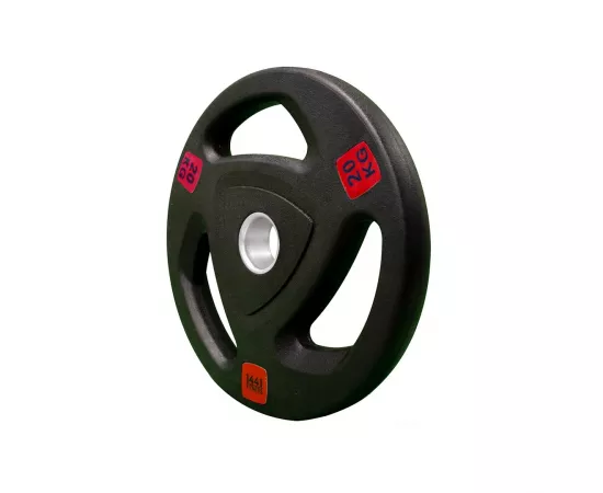 1441 Fitness Black Red Tri-Grip Olympic Rubber Plates 20 Kg