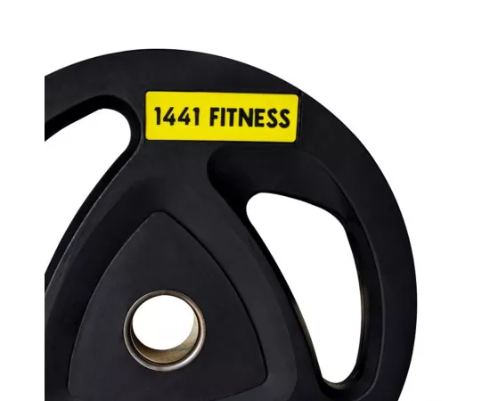 1441 Fitness Black Tri Grip PU Olympic Plates 15 kg