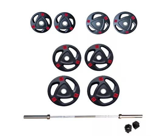 7 Ft Olympic Barbell with Plates Set | 120 kg
