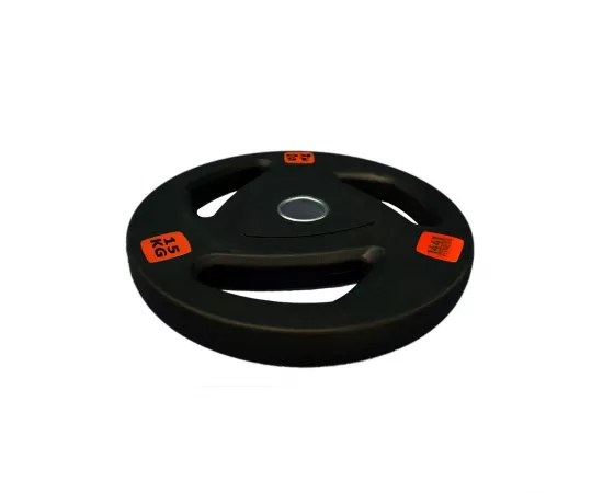 1441 Fitness Black Red Tri-Grip Olympic Rubber Plates 15 Kg