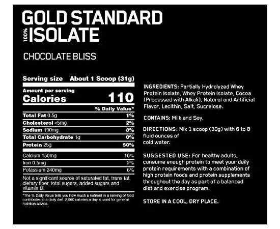 Optimum Nutrition Gold Standard 100% Isolate Chocolate Bliss 5 lbs