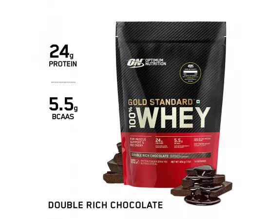 Optimum Nutrition, Gold Standard 100% Whey, Double Rich Chocolate, 1 lb (454 g)