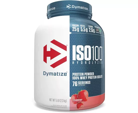 Dymatize, ISO100 Hydrolyzed, 100% Whey Protein Isolate, Strawberry, 5 lbs (2.3 kg)