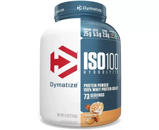 Dymatize ISO 100 Hydrolyzed 100% Whey Protein Isolate Cinnamon Bun 5 lbs (2.3 kg)